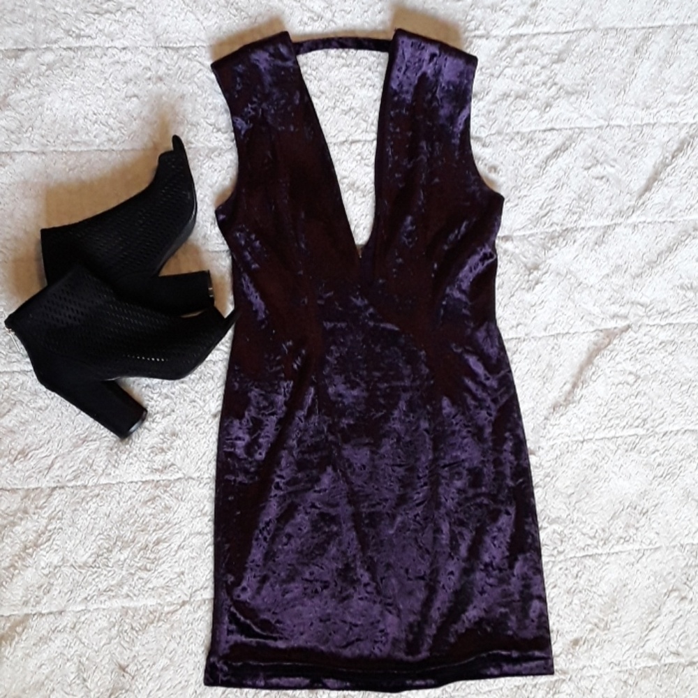 F21 crushed velvet mini dress